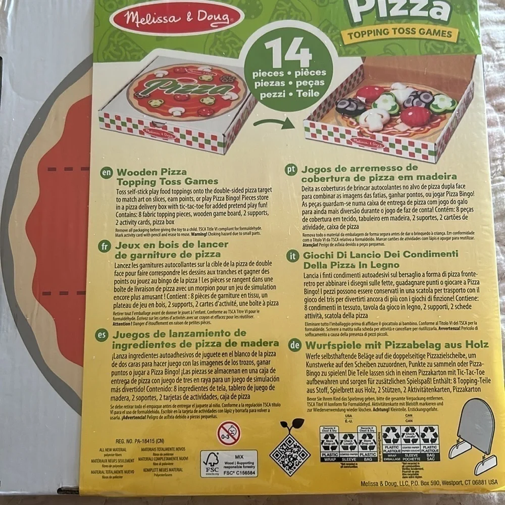 Melissa & Doug Pizza Topping Toss Games/ SEALED